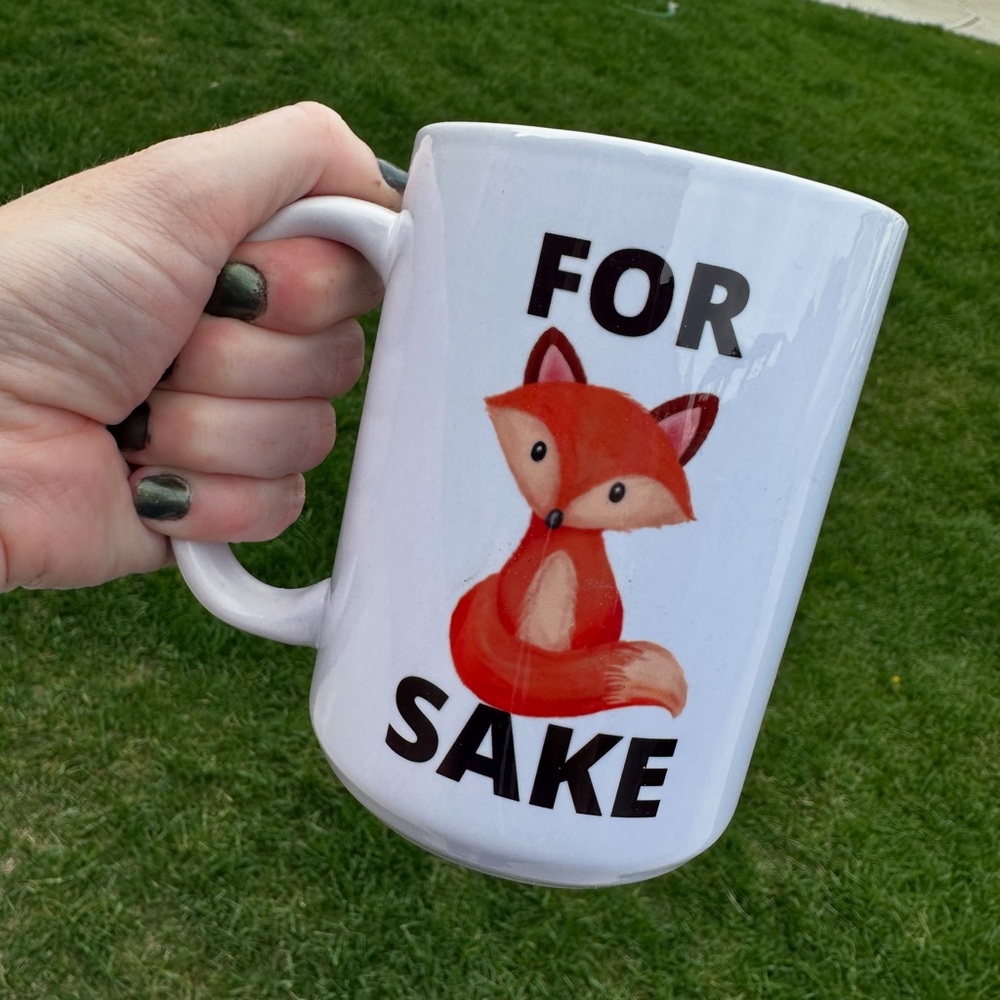 White Mug with Fox Design